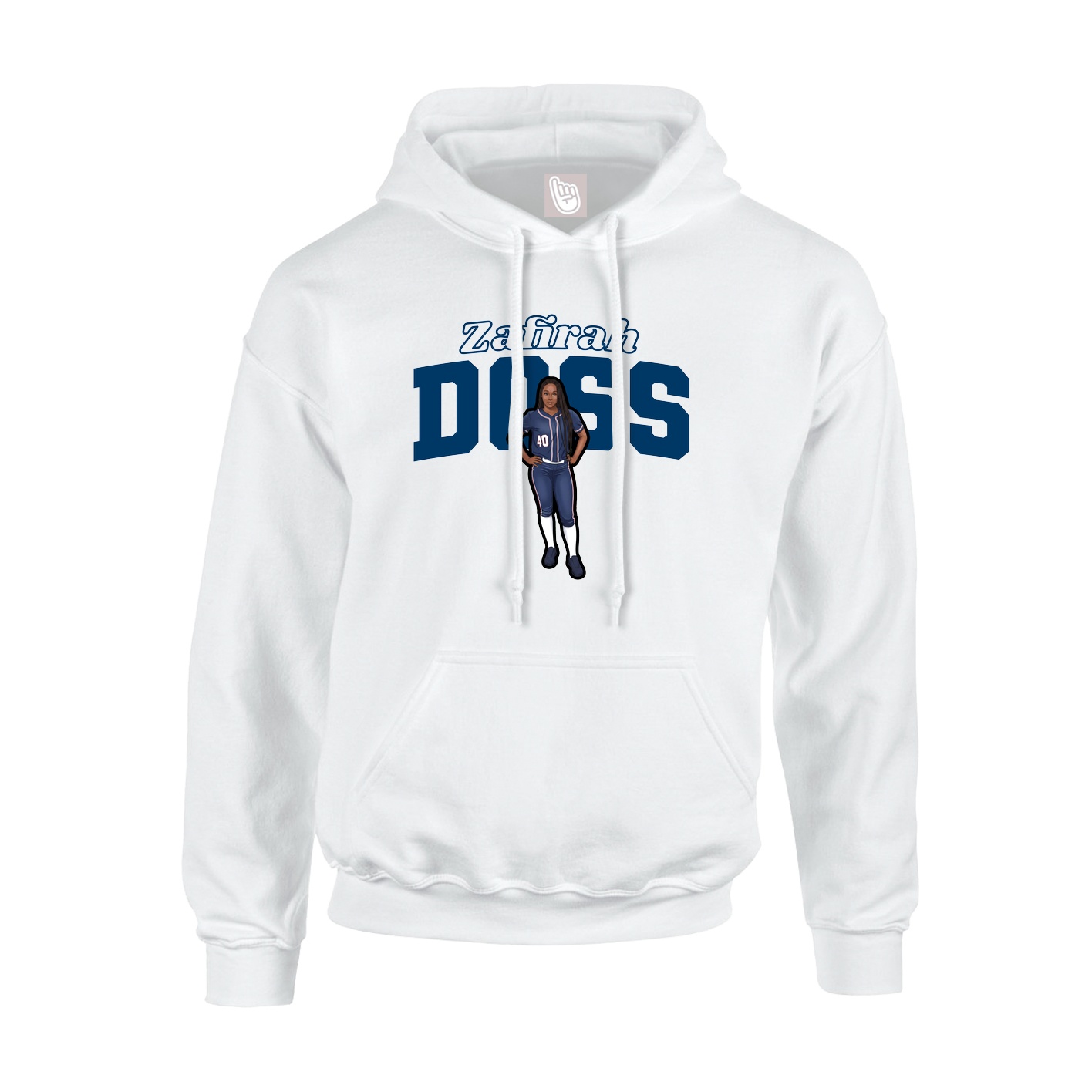 Hoodie — Name Arch in White
