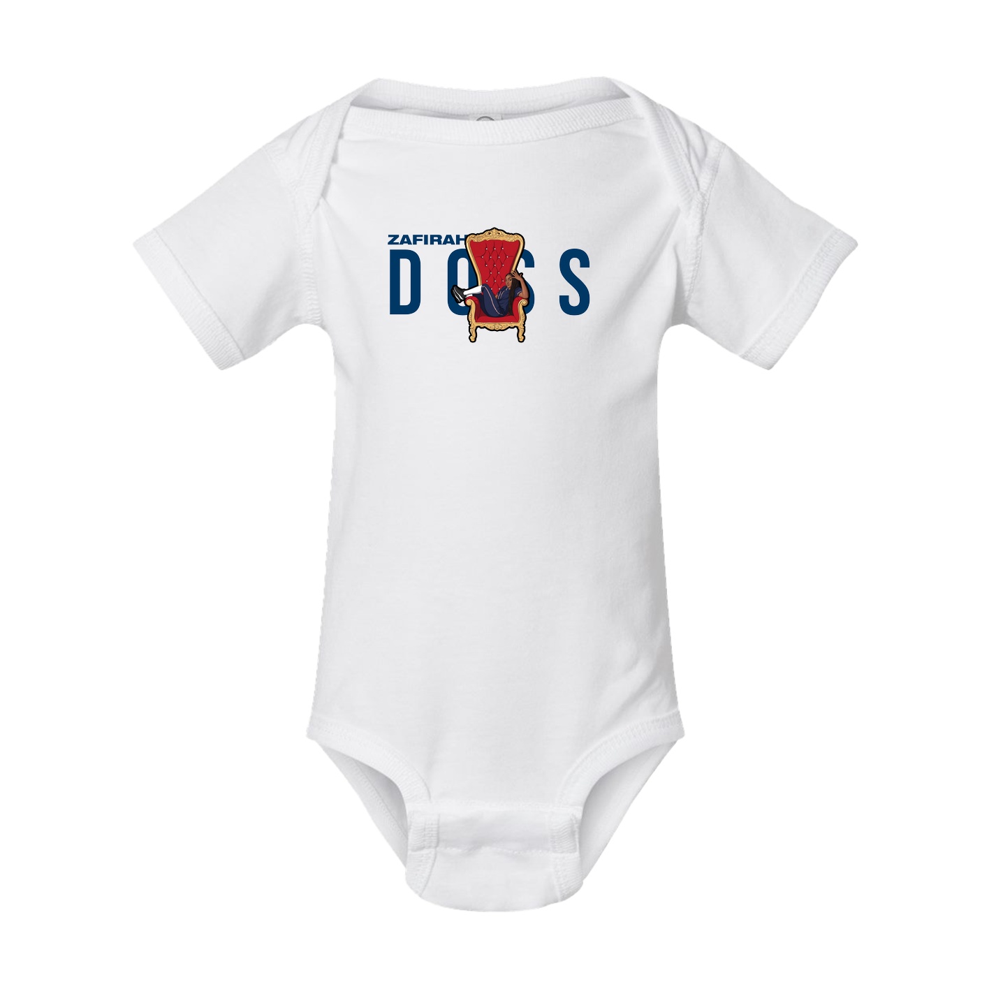 Baby Onesie — Player Name in White