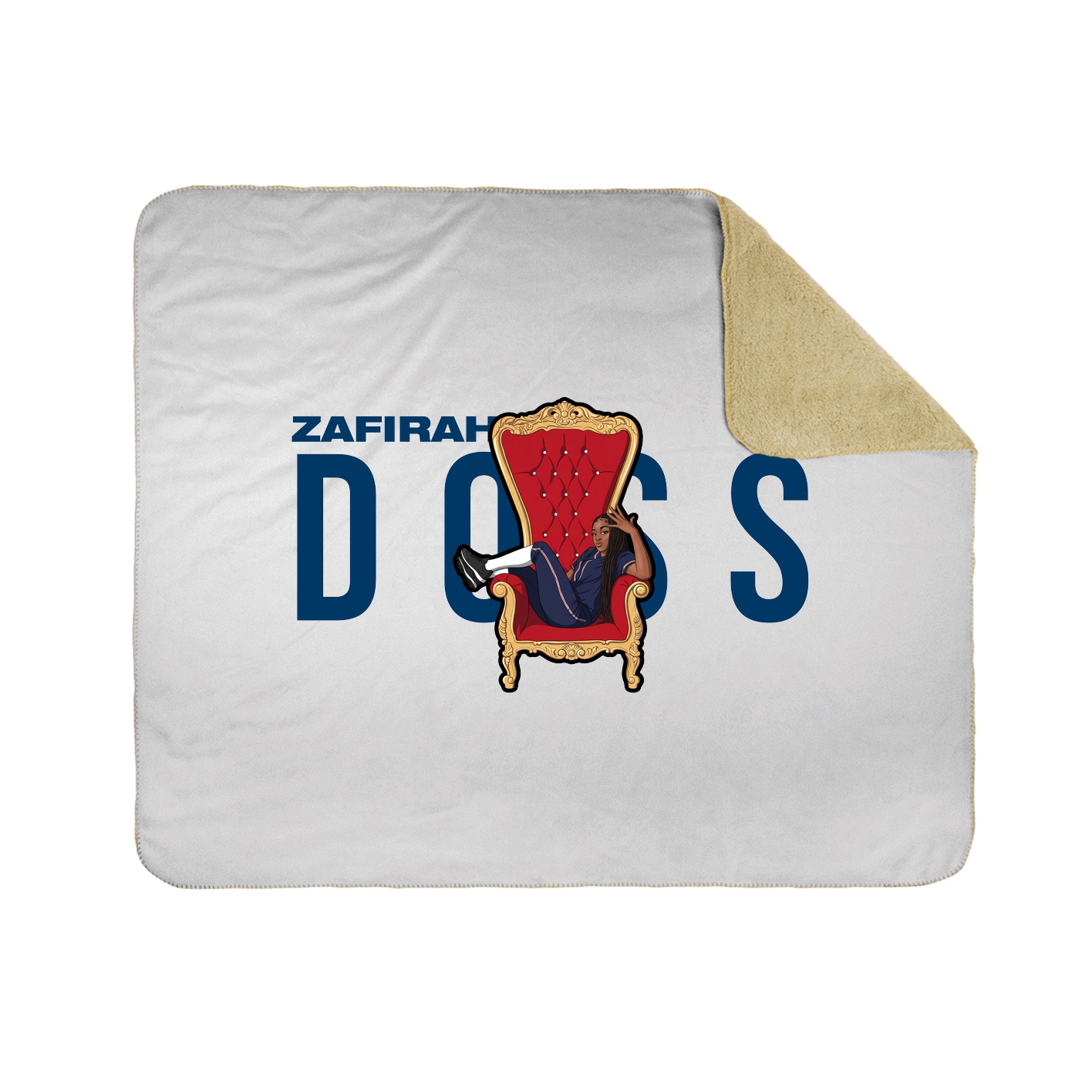 Throw Blanket — Player Name in White