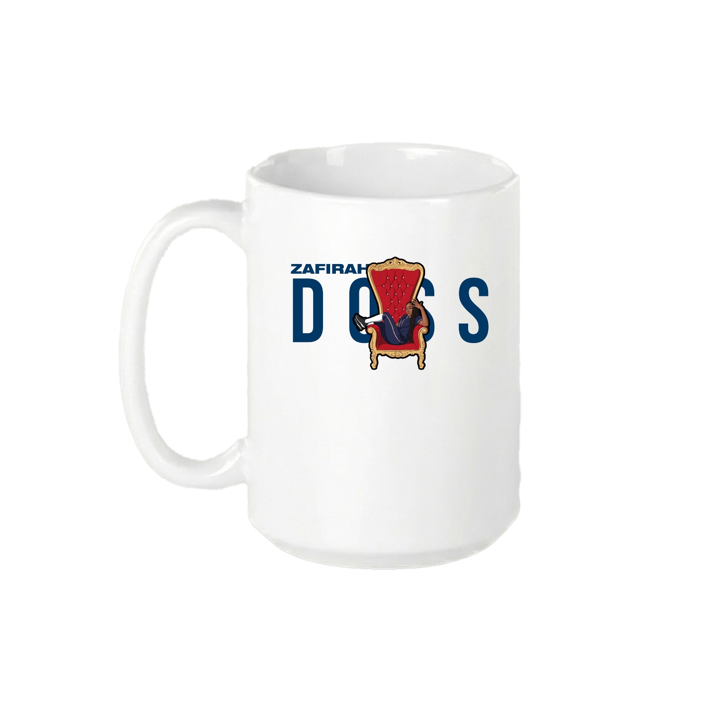 15oz Coffee Mug — Player Name in White