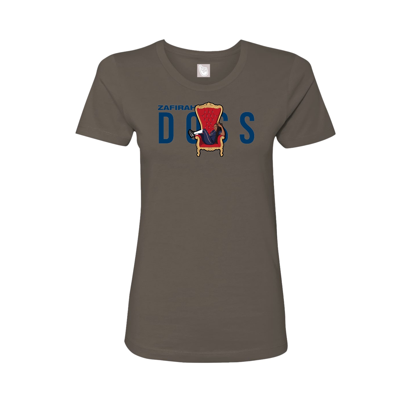 Fitted Women's Tee — Player Name in Grey