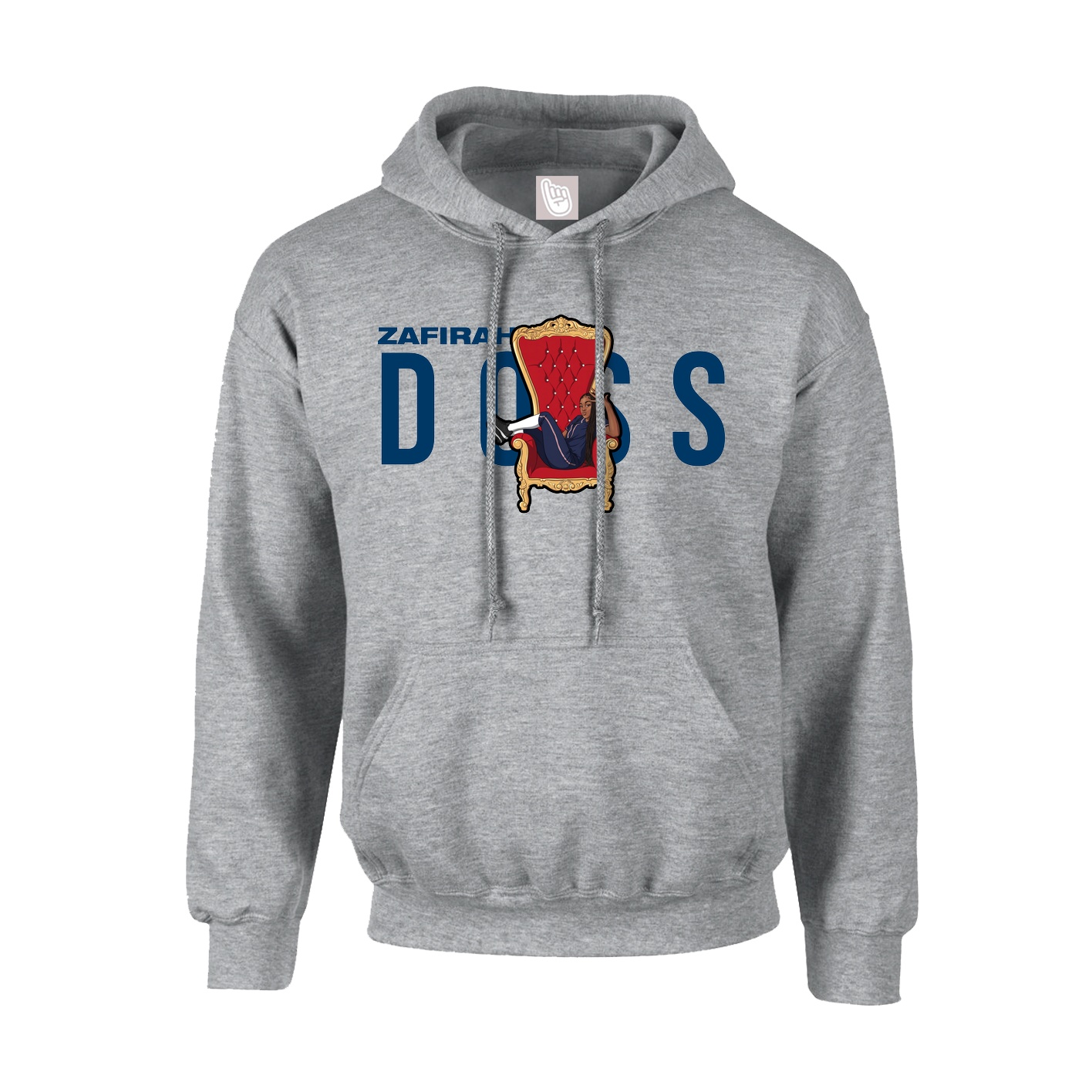 Hoodie — Player Name in Grey