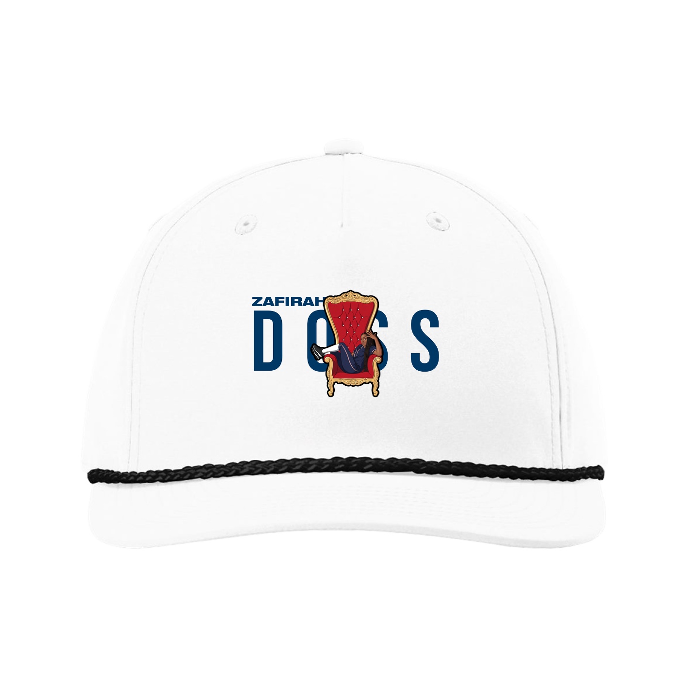 Five-Panel Classic Rope Cap — Player Name in White