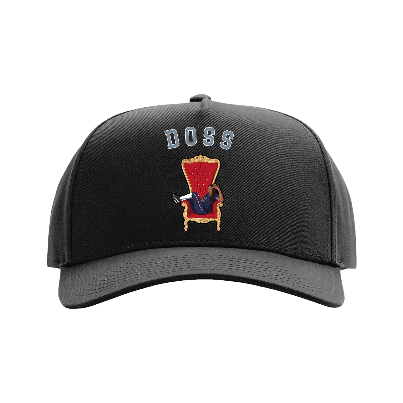 Full Fabric Five-Panel Champ Cap — Shirsey Arch in Black