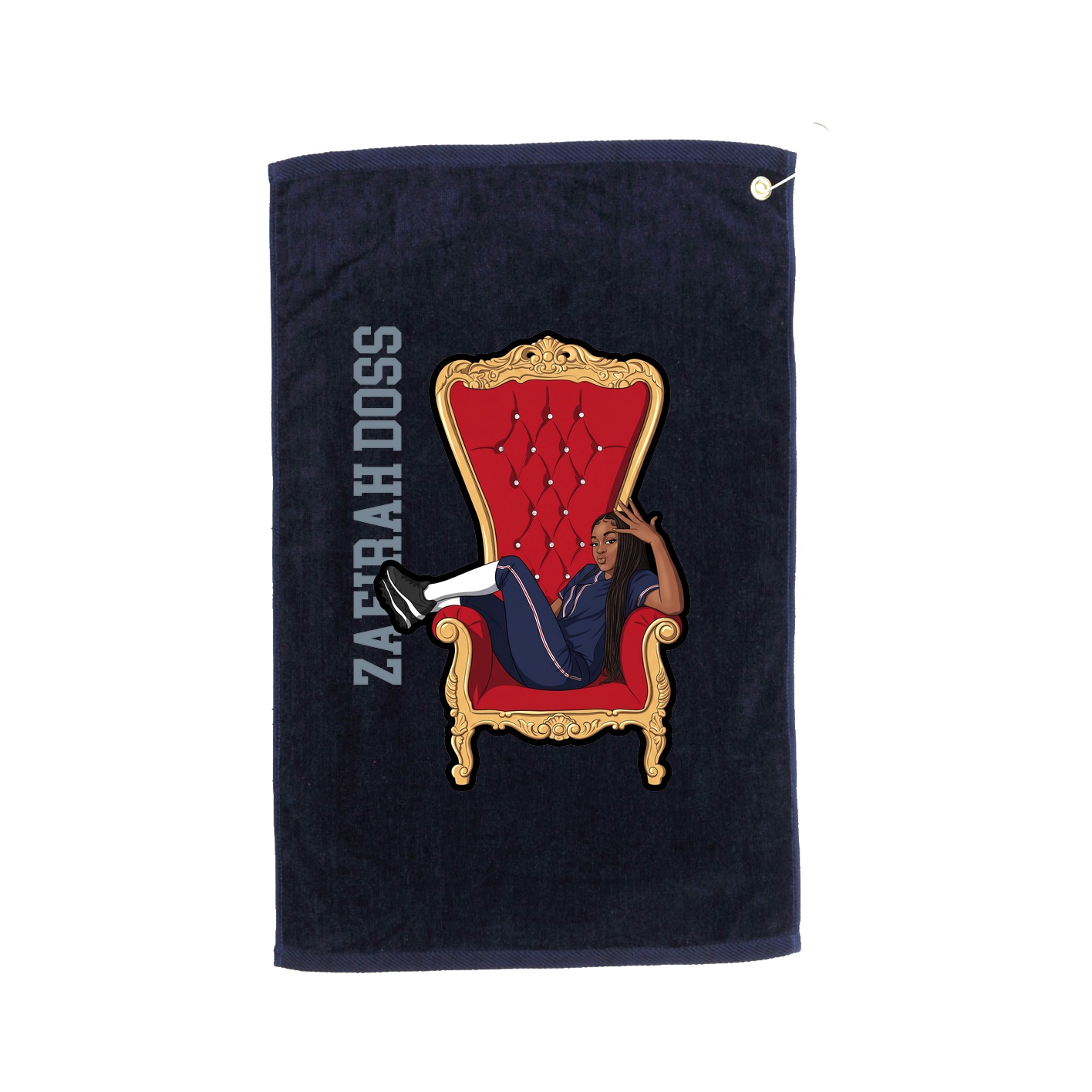 Golf Towel — Name Vertical in Navy