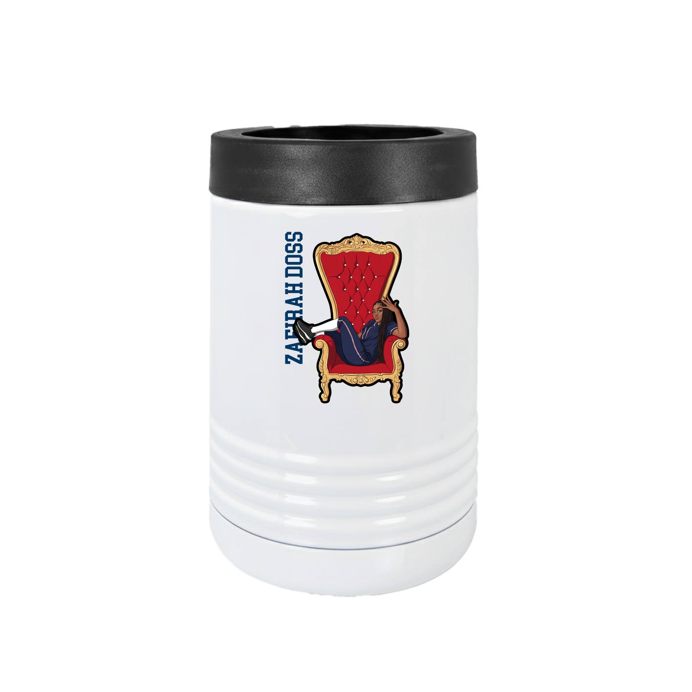 Beverage Holder — Name Vertical in White
