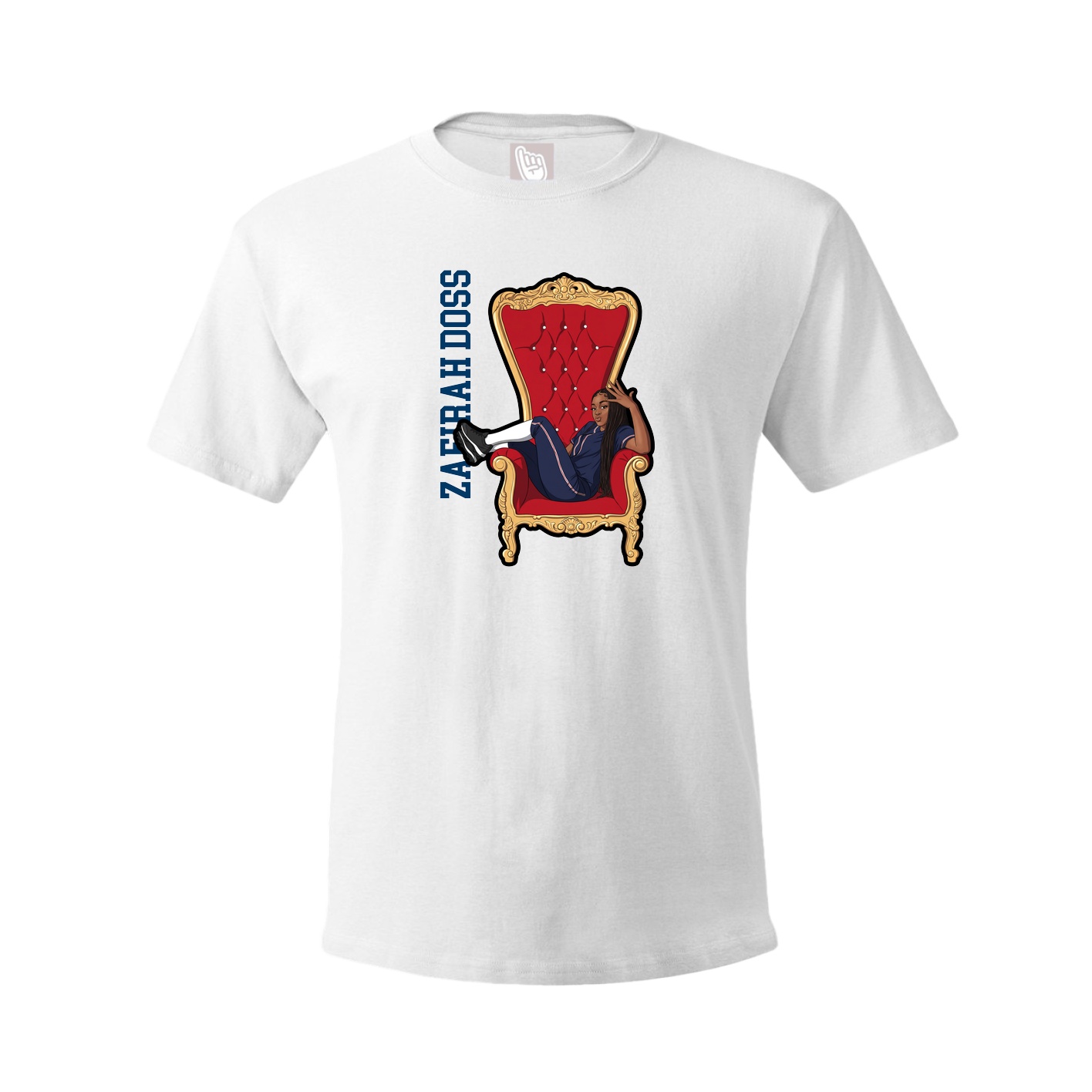 Tee — Name Vertical in White