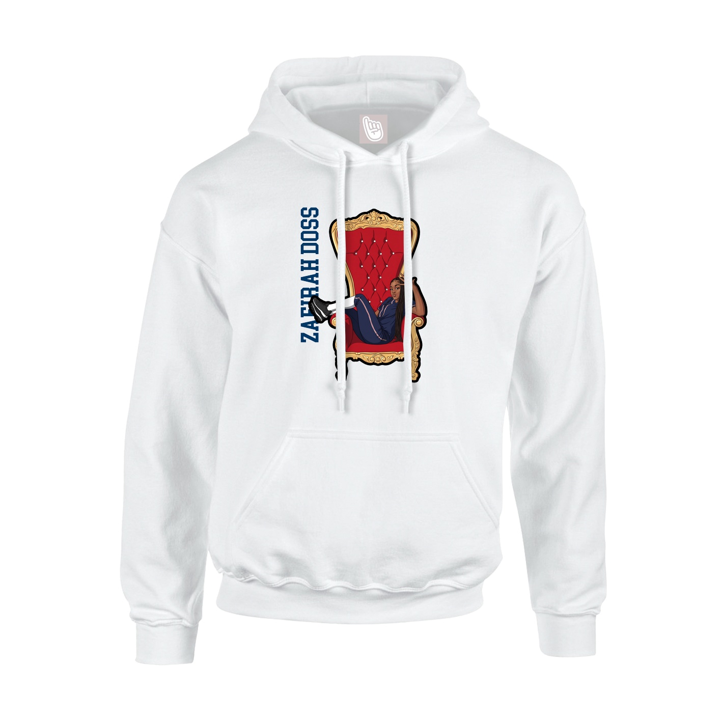 Youth Hoodie — Name Vertical in White