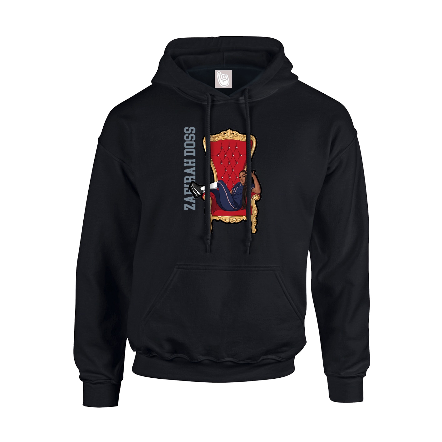 Youth Hoodie — Name Vertical in Black
