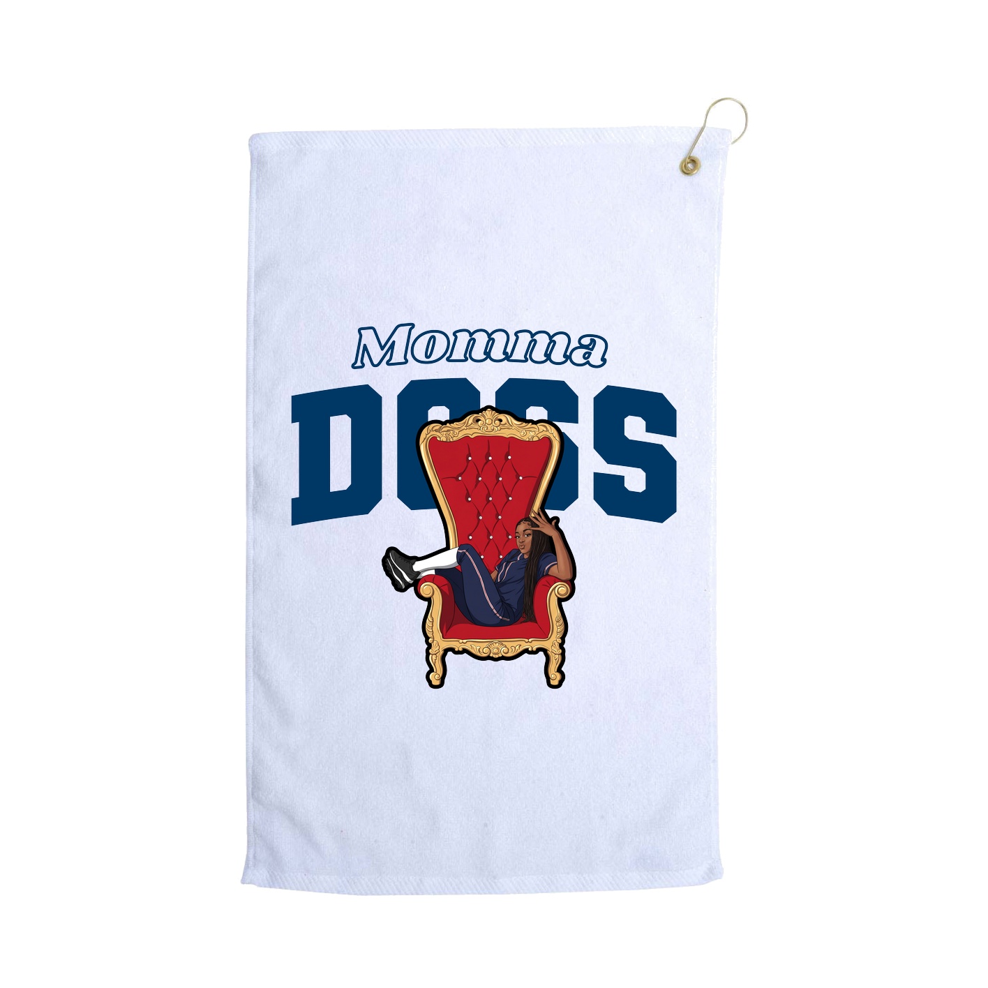 Golf Towel — Mothers Day Block in White