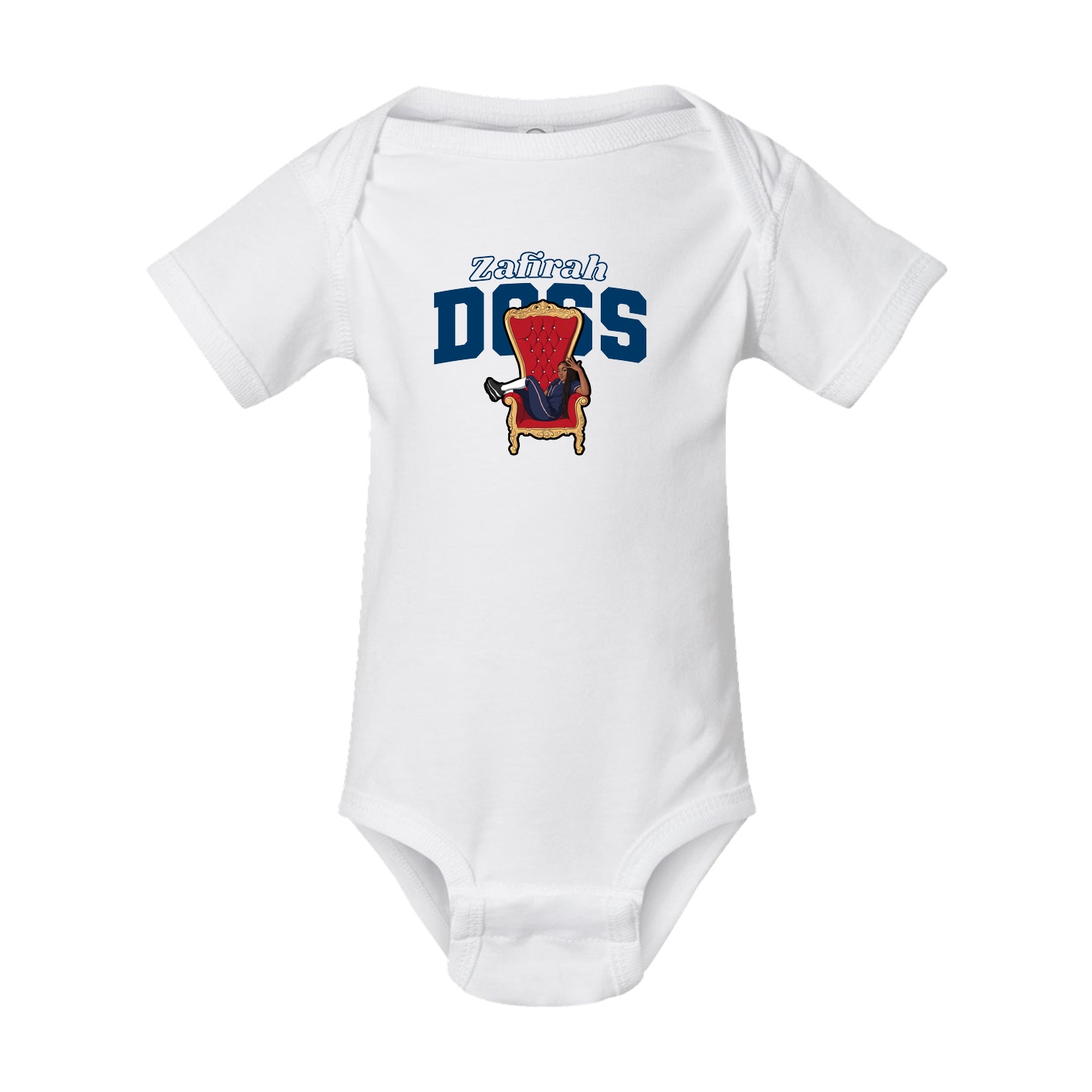Baby Onesie — Name Arch in White