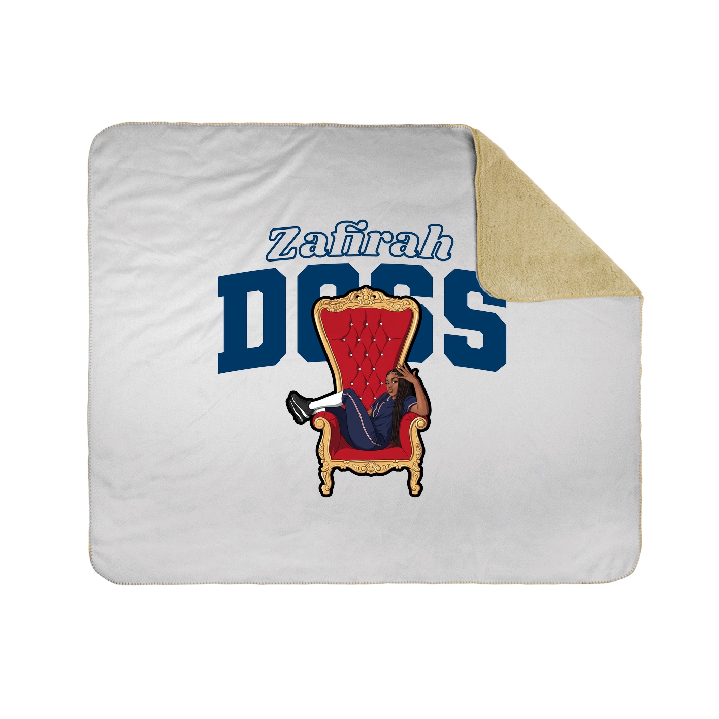 Throw Blanket — Name Arch in White