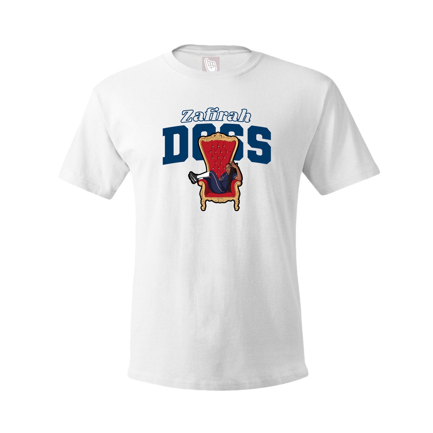 Youth Tee — Name Arch in White