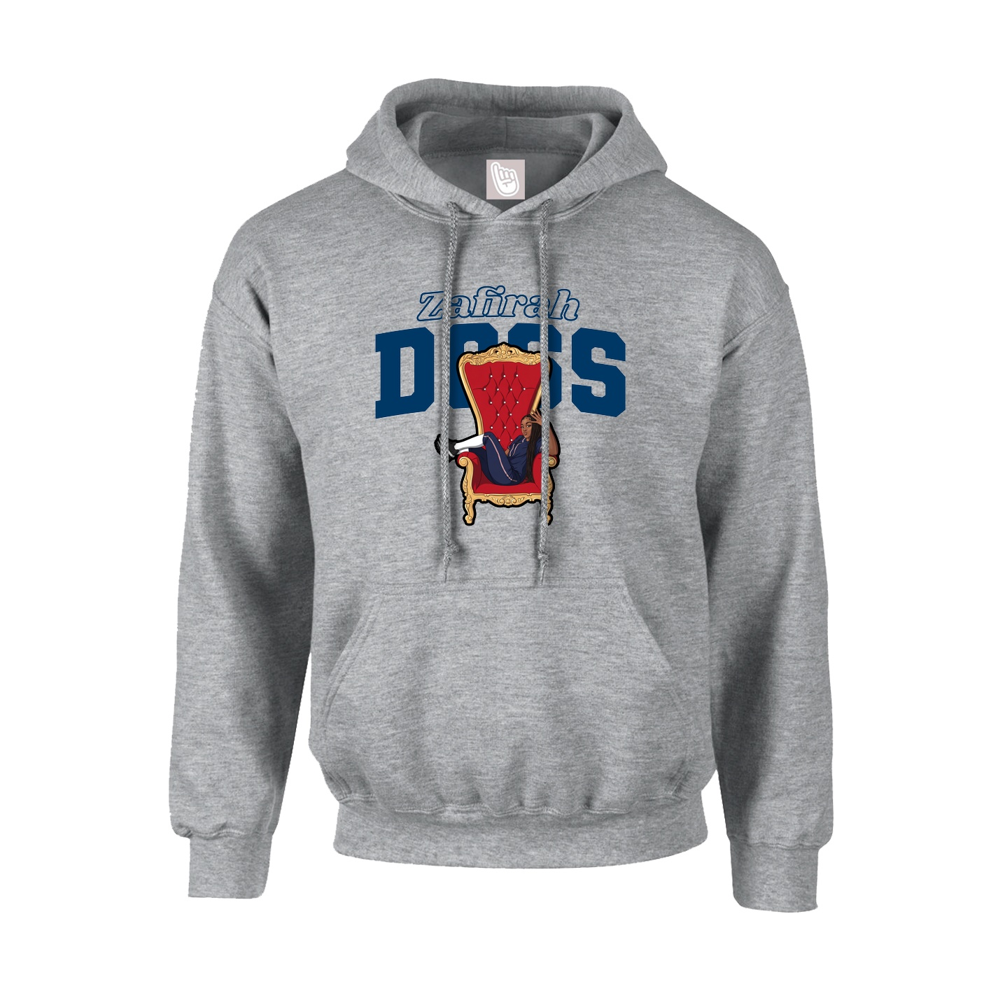 Youth Hoodie — Name Arch in Grey