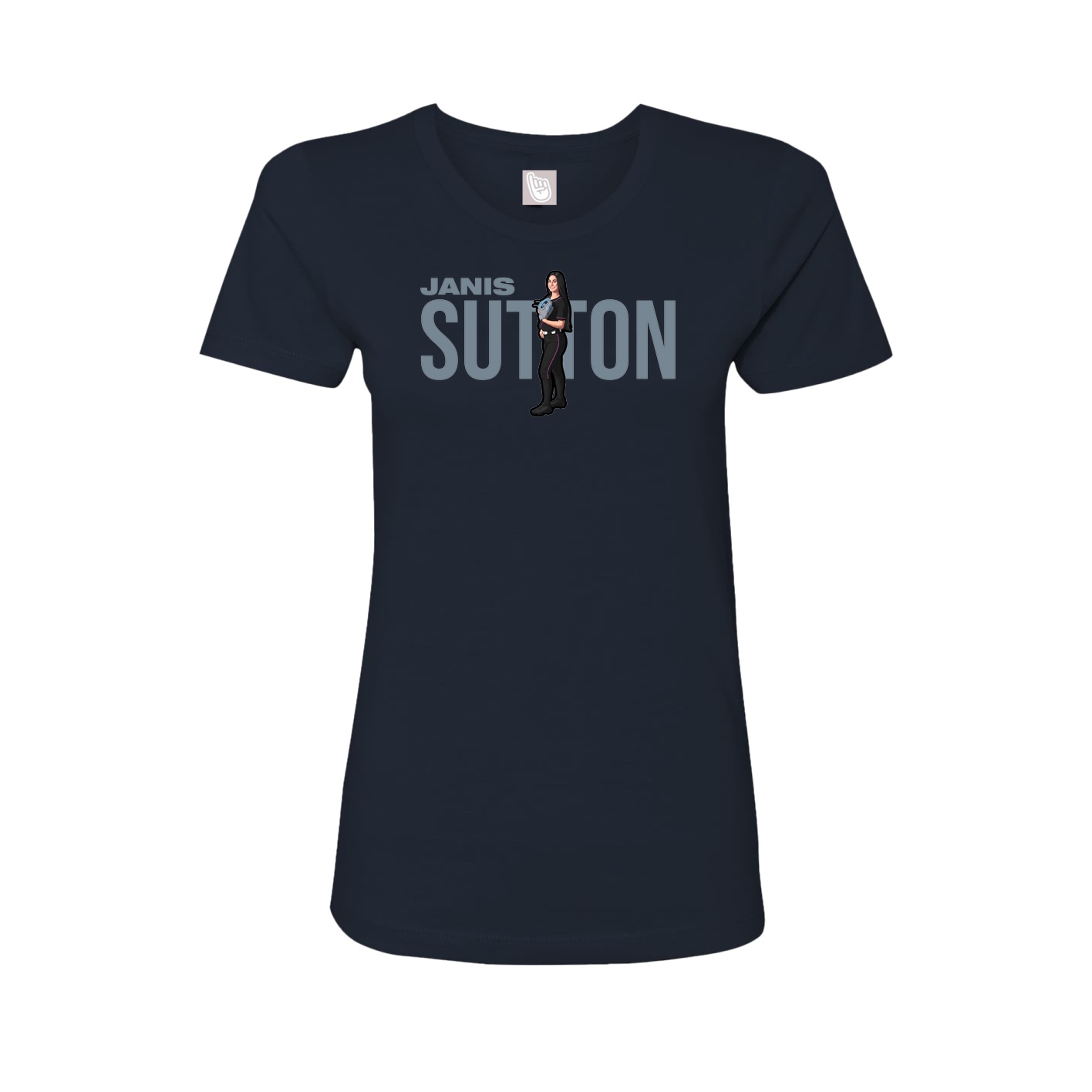 Fitted Women's Tee — Player Name in Navy