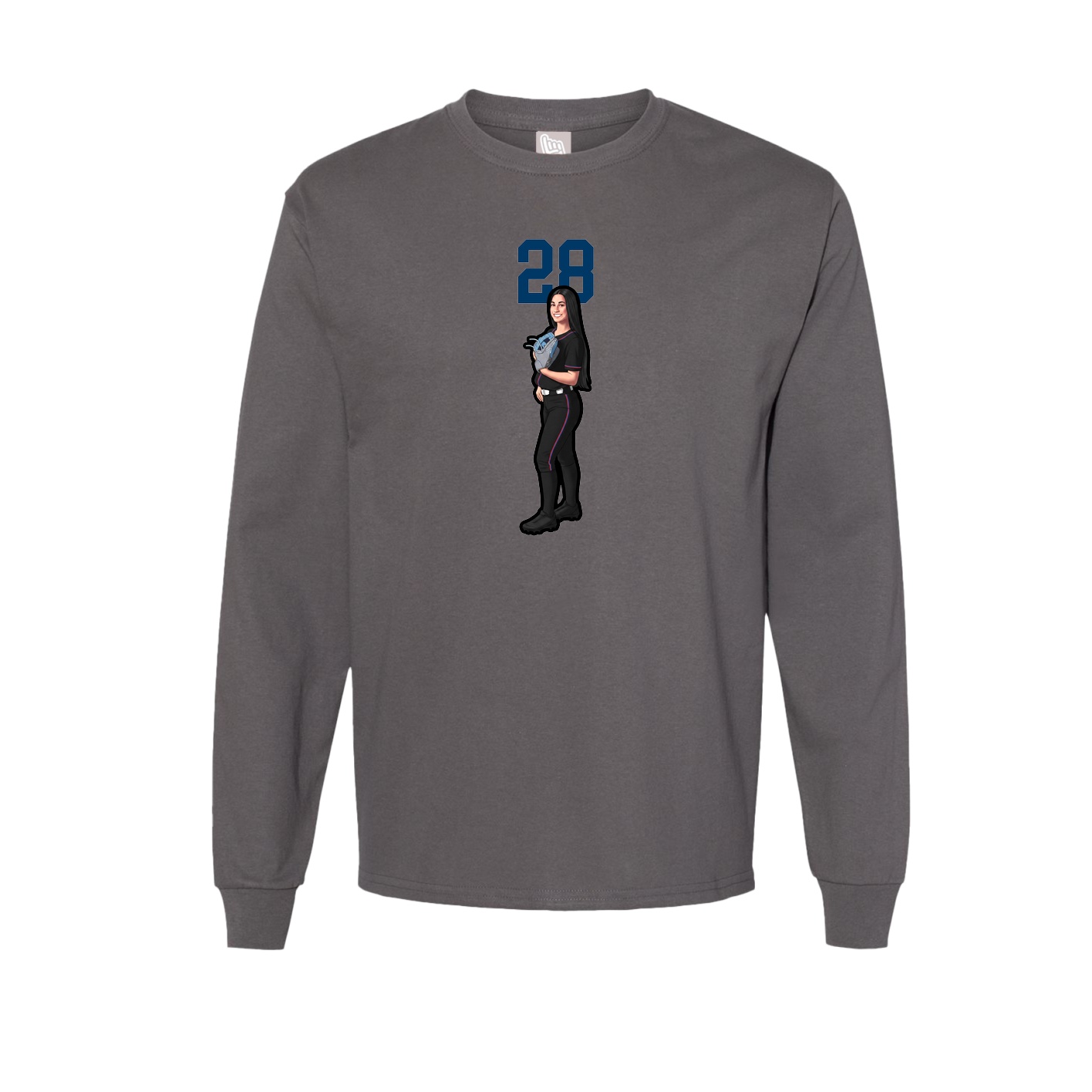 Long Sleeve Tee — Number Top in Grey
