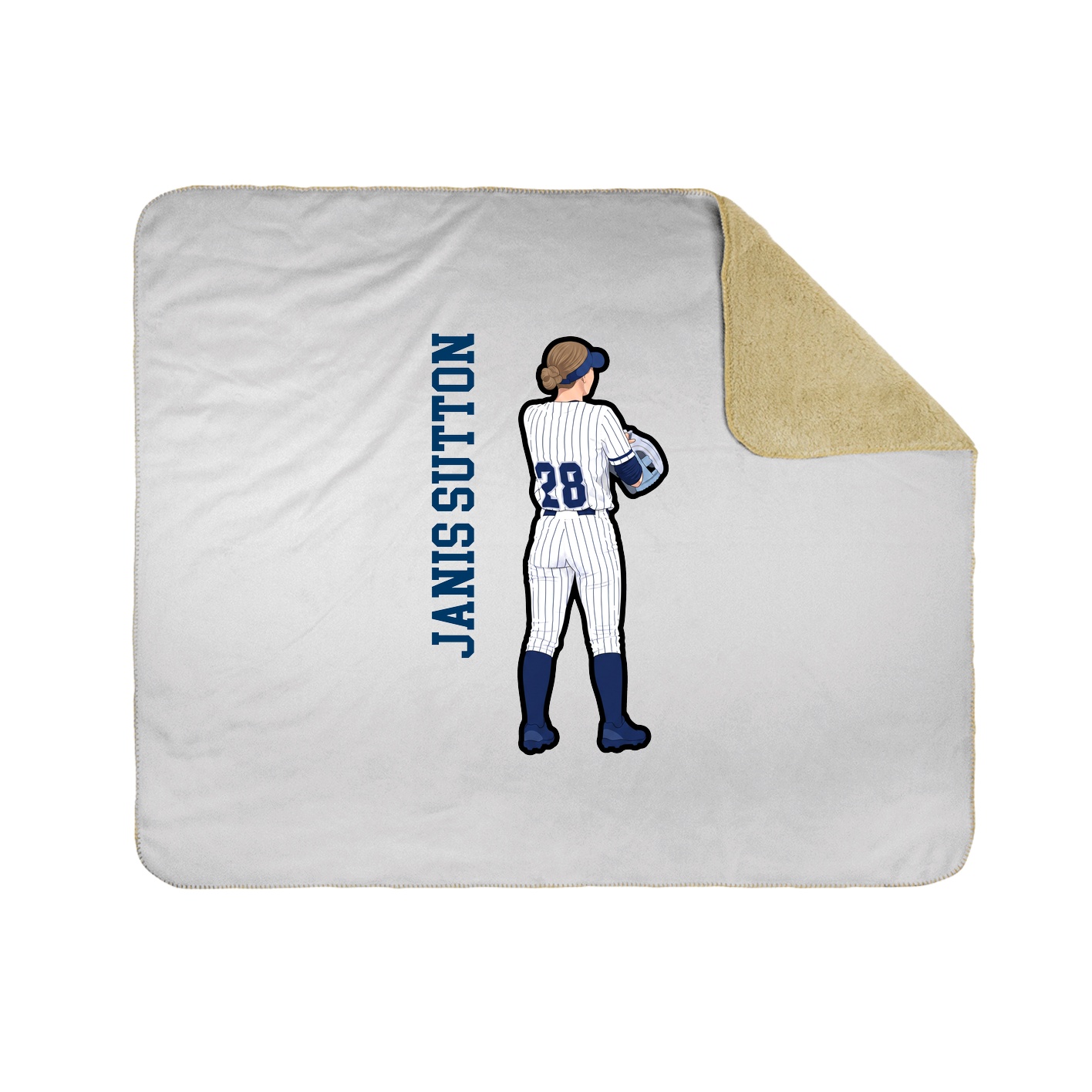Throw Blanket — Name Vertical in White