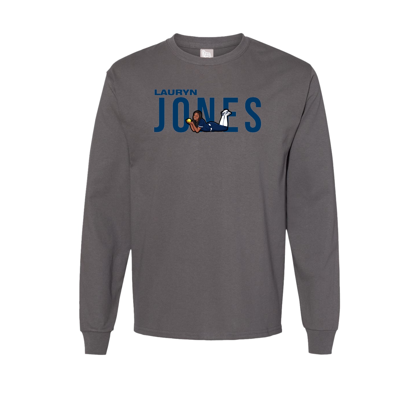 Long Sleeve Tee — Player Name in Grey