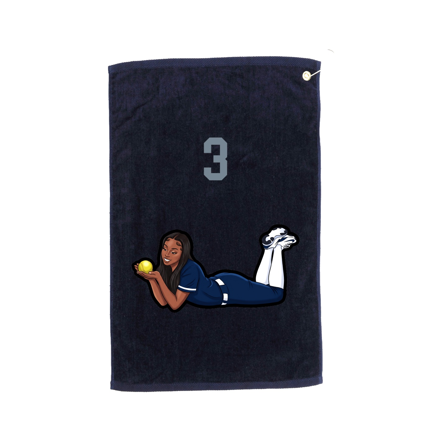 Golf Towel — Number Top in Navy