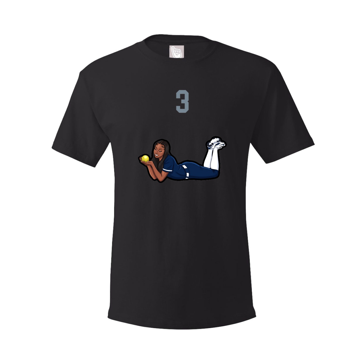 Youth Tee — Number Top in Black