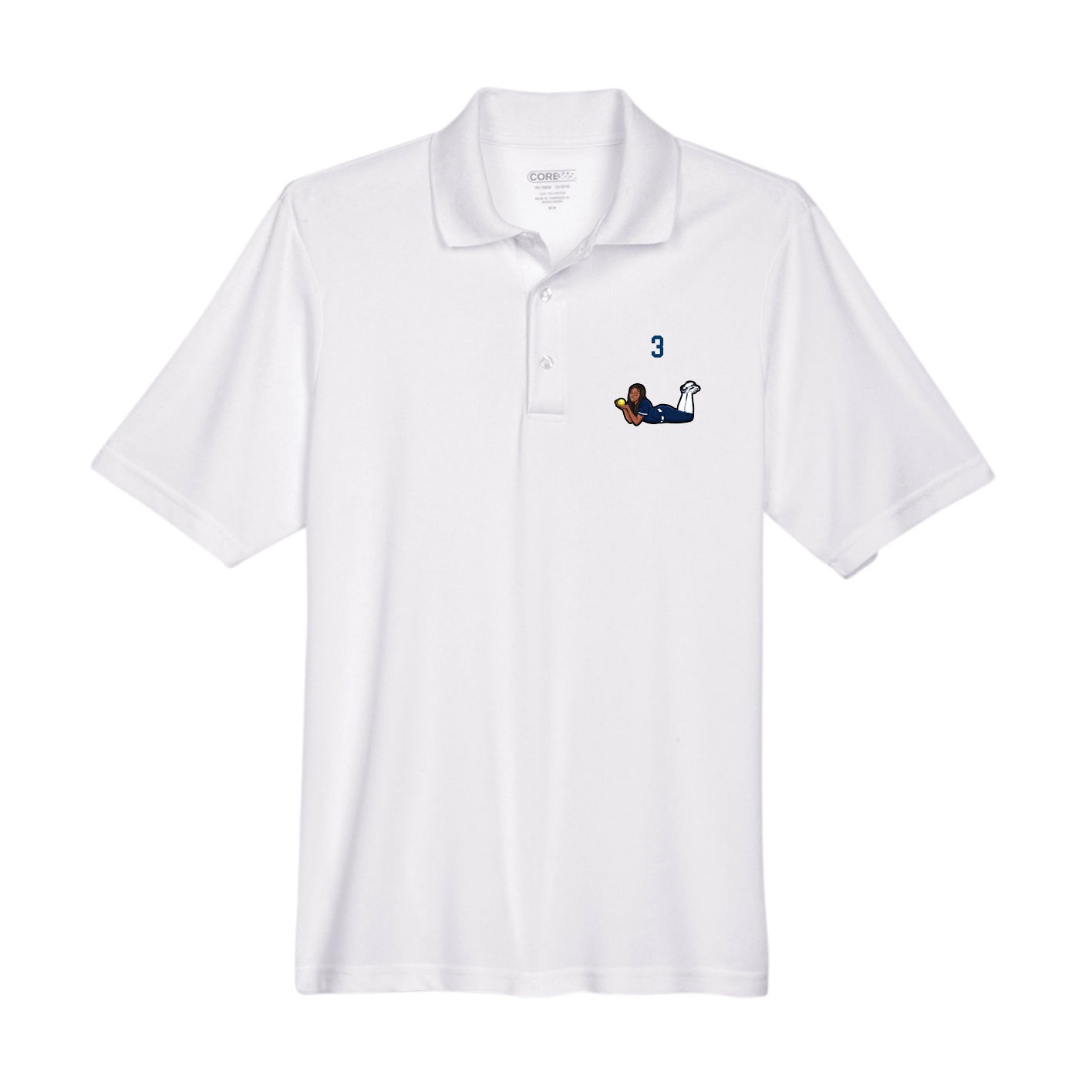 Performance Polo — Number Top in White