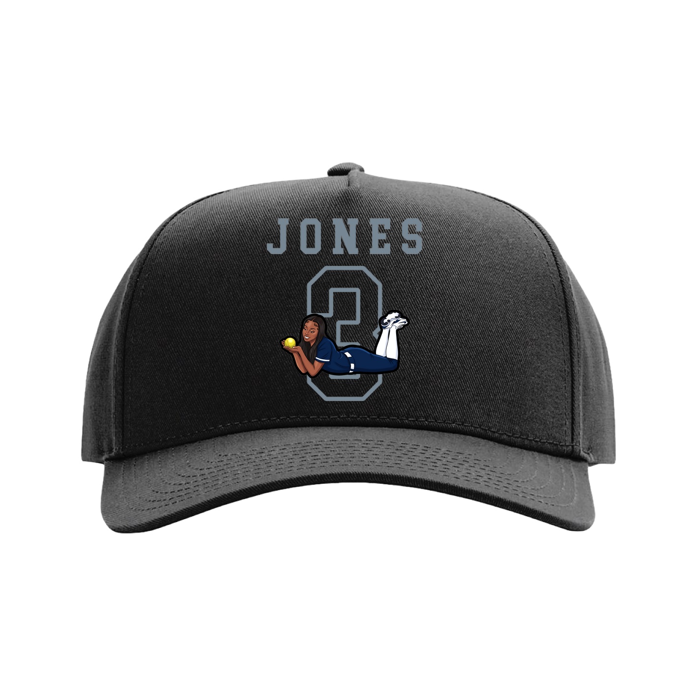Full Fabric Five-Panel Champ Cap — Shirsey in Black