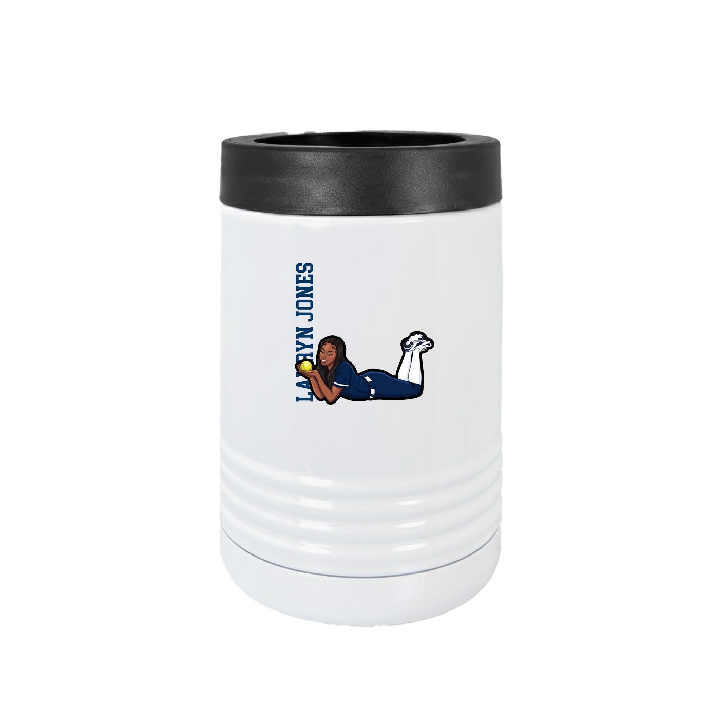 Beverage Holder — Name Vertical in White