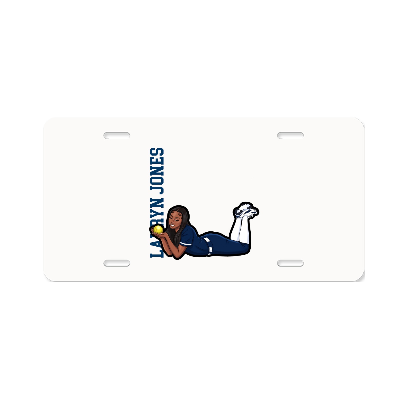 License Plate — Name Vertical in Classic