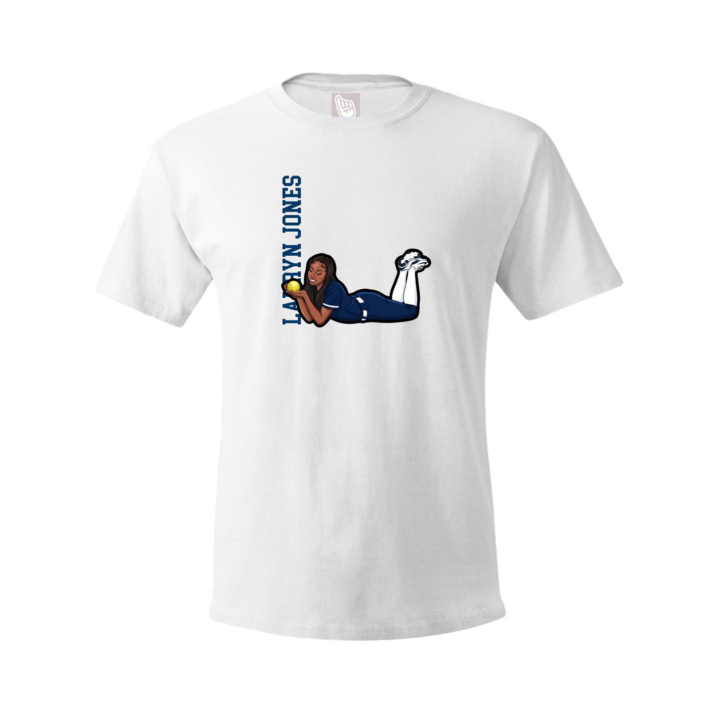 Tee — Name Vertical in White