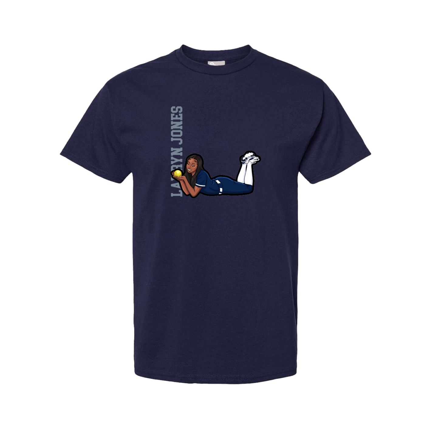 Youth Tee — Name Vertical in Navy