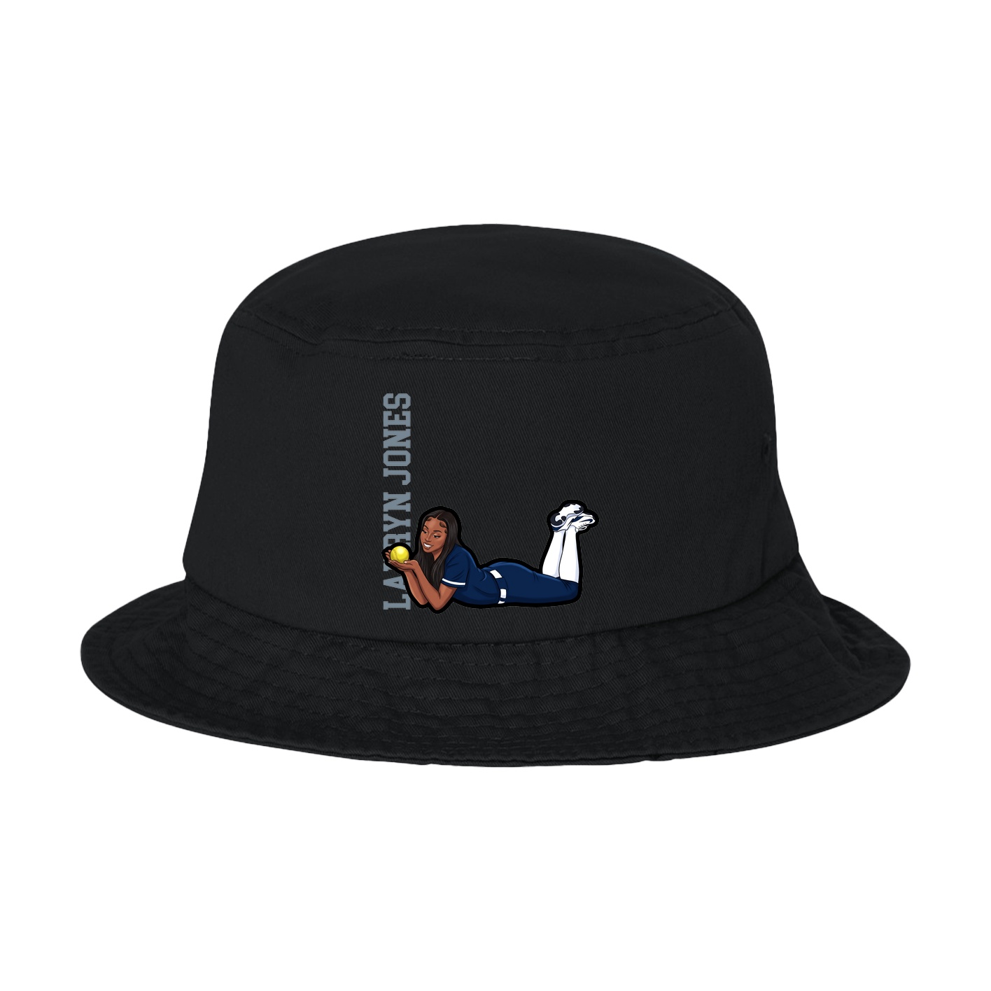Bucket Cap — Name Vertical in Black