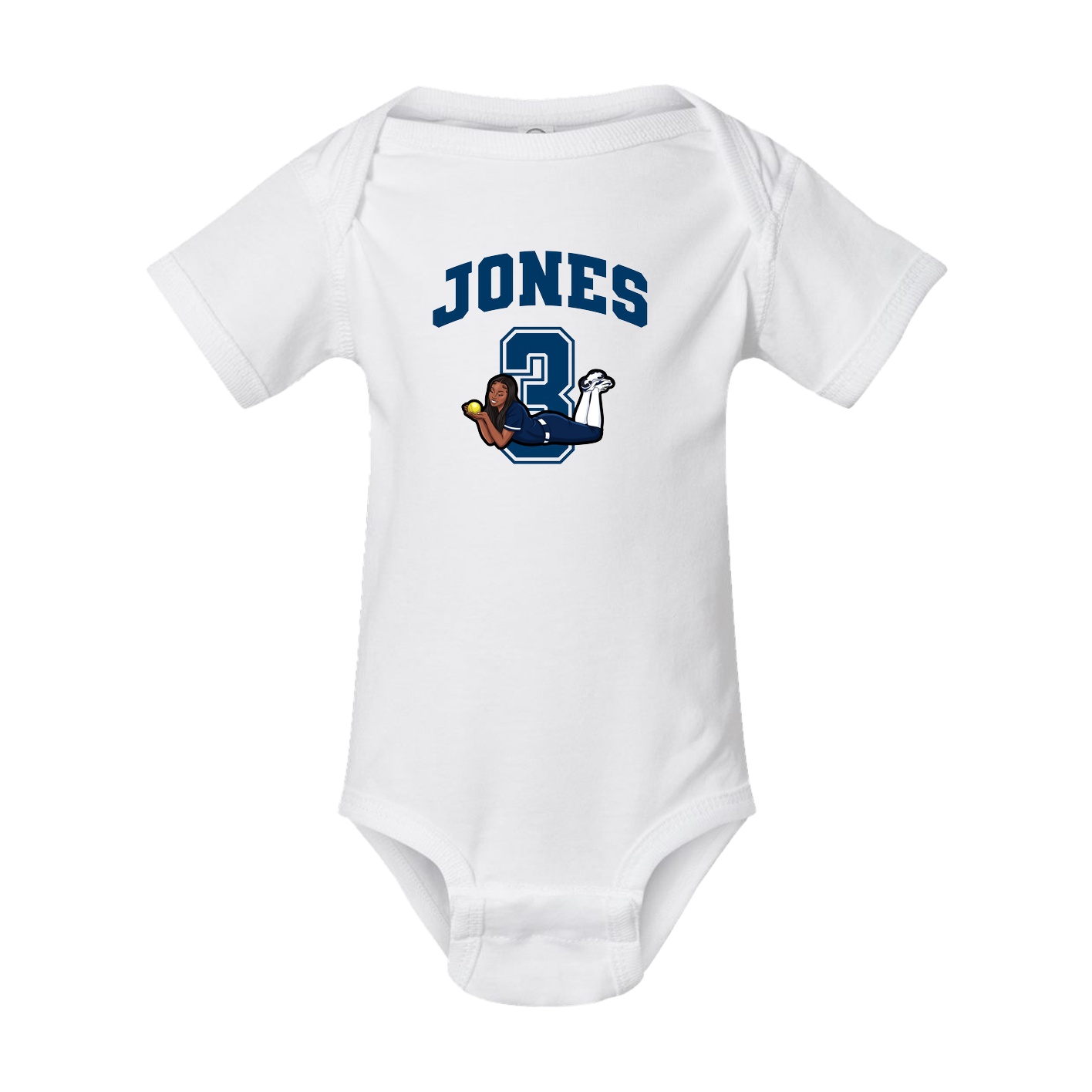 Baby Onesie — Number in White