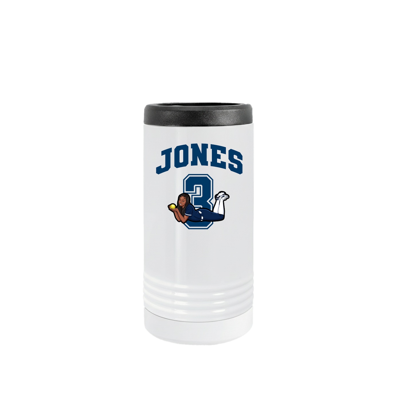 Slim Beverage Holder — Number in White