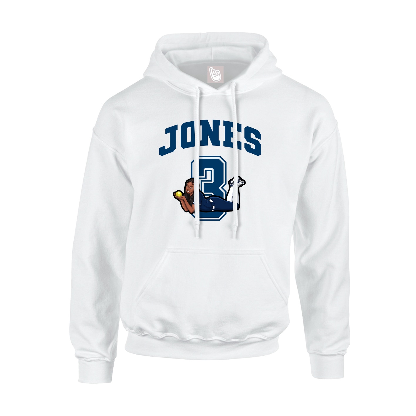 Hoodie — Number in White