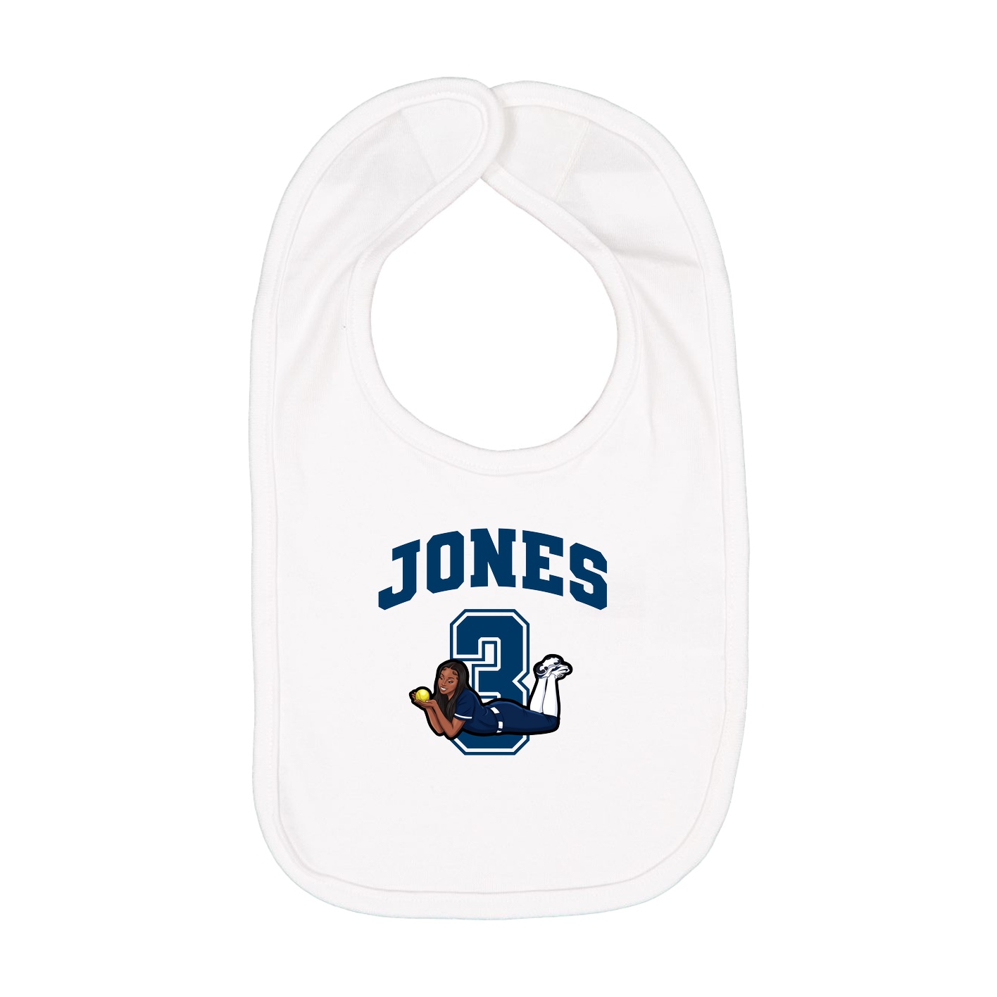 Infant Bib — Number in White