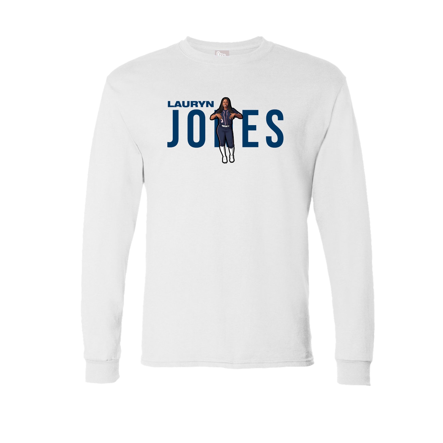 Long Sleeve Tee — Player Name in White