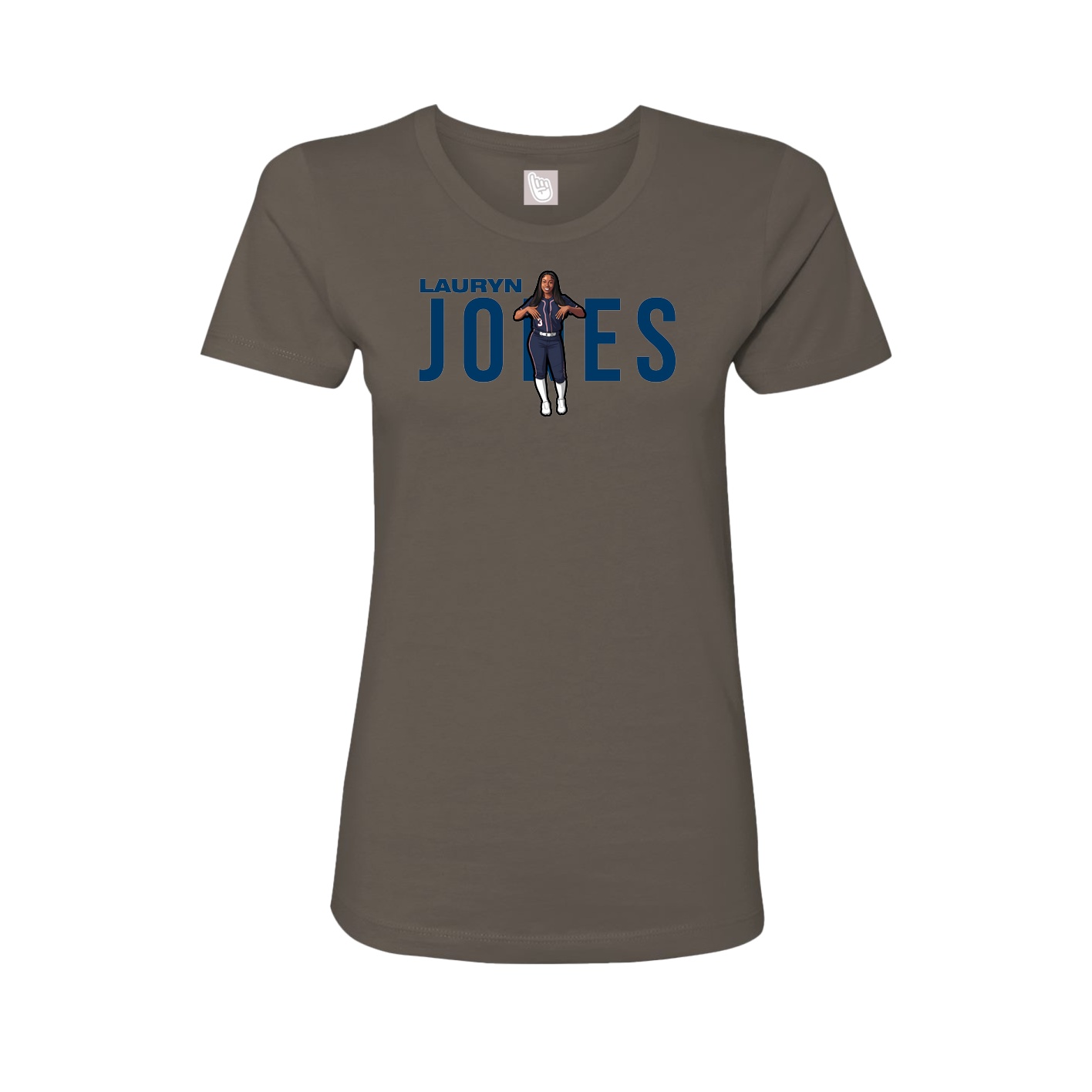 Fitted Women's Tee — Player Name in Grey