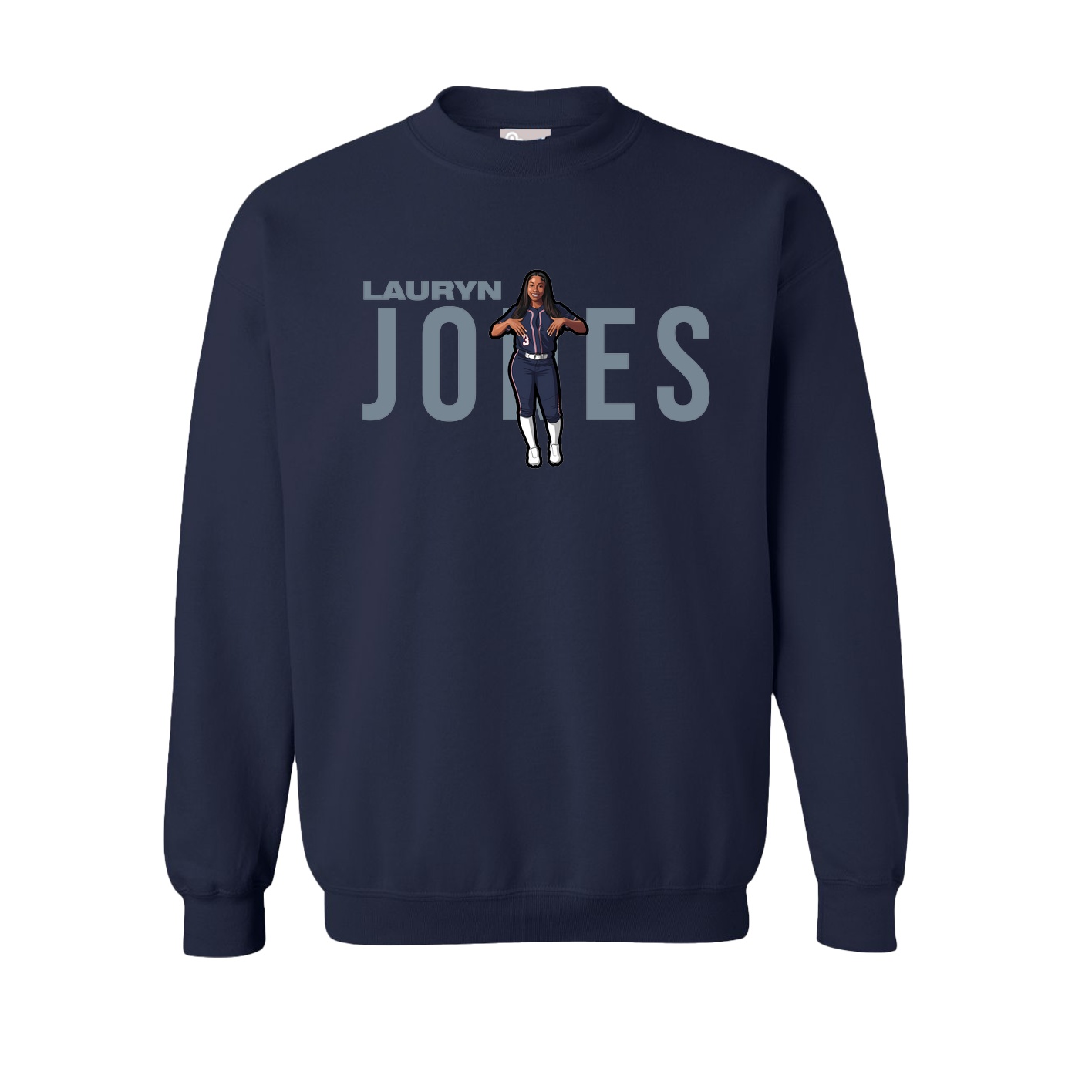 Fleece Crew — Player Name in Navy