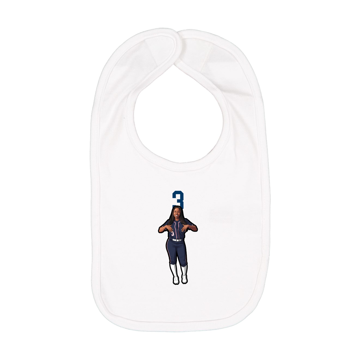 Infant Bib — Number Top in White