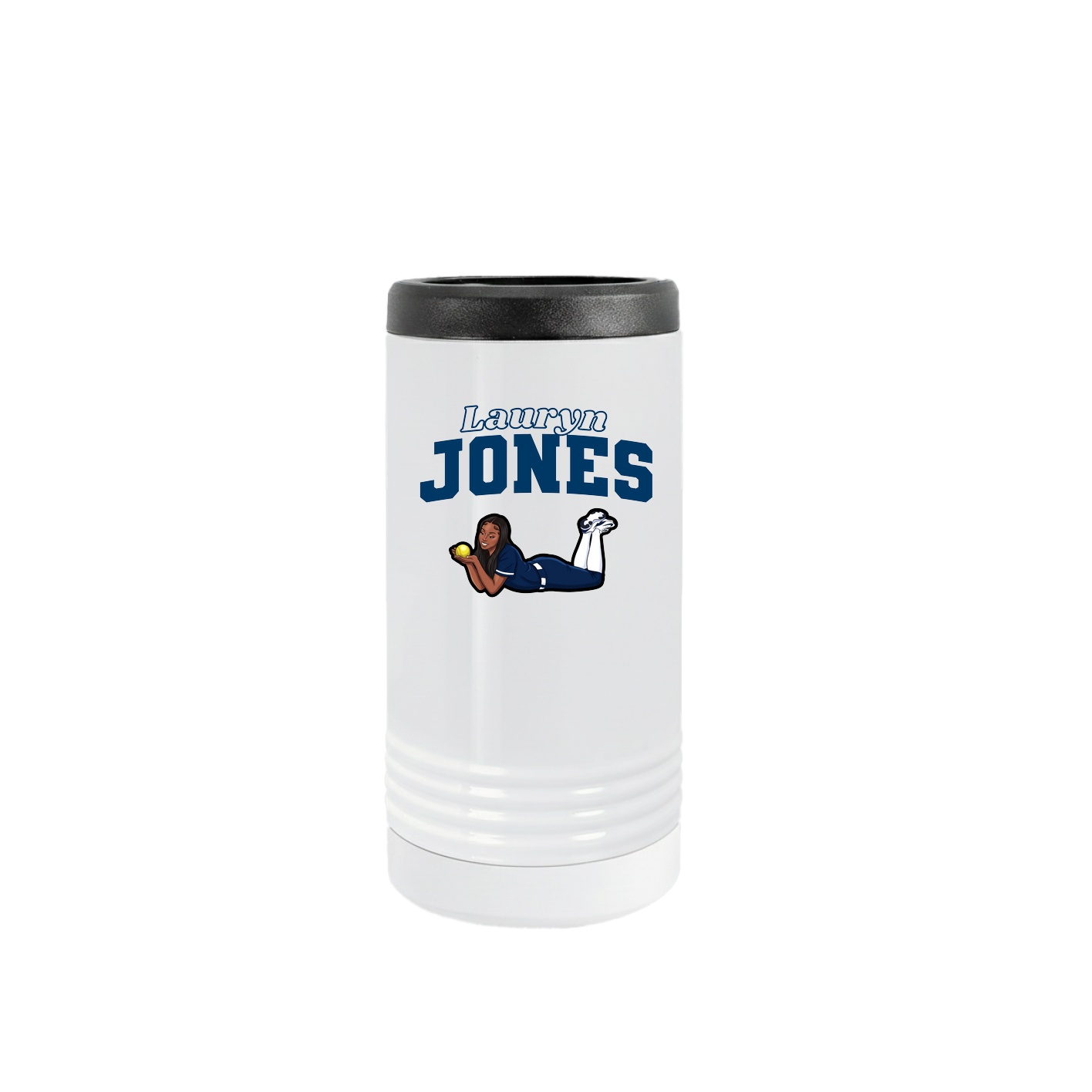 Slim Beverage Holder — Name Arch in White