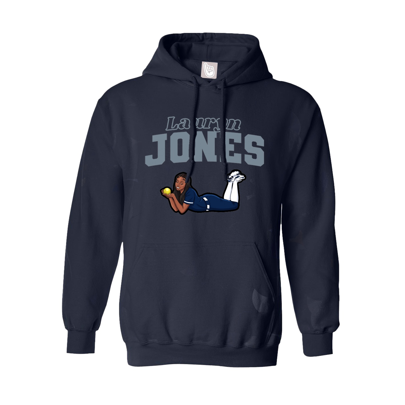 Youth Hoodie — Name Arch in Navy