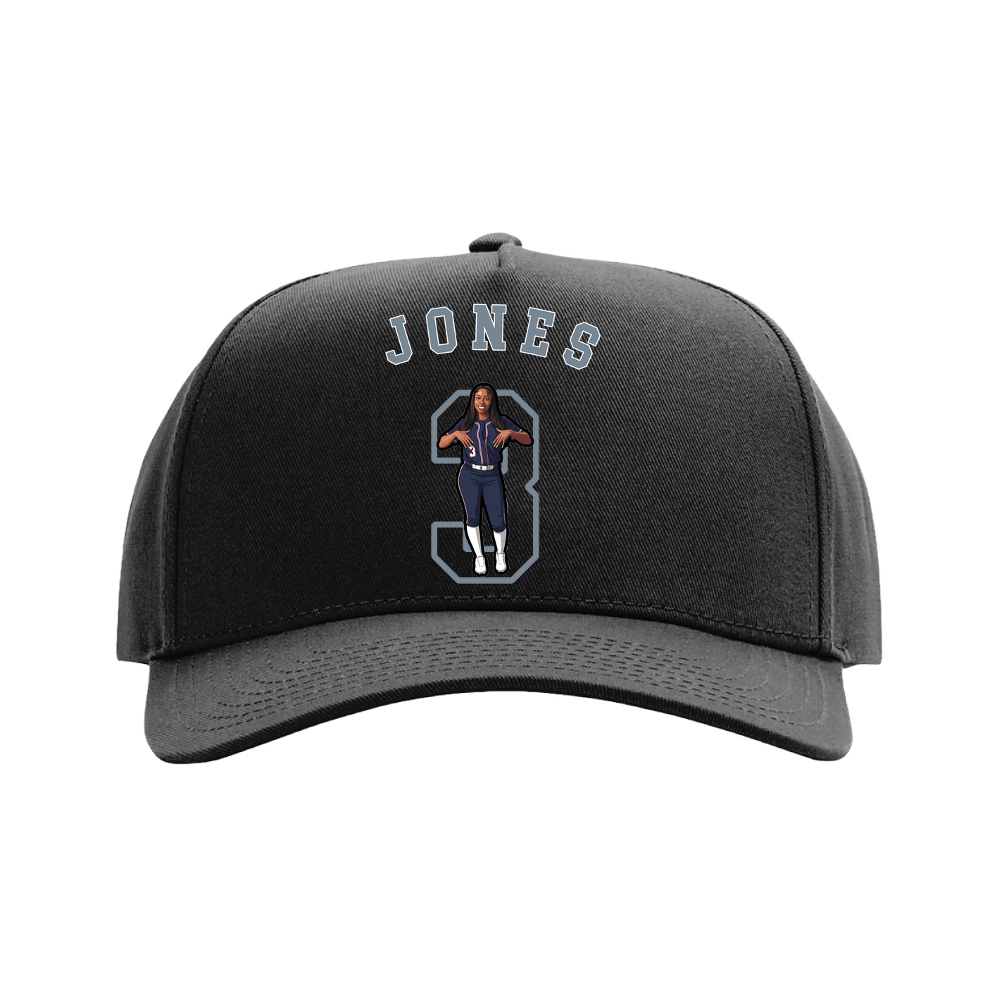 Full Fabric Five-Panel Champ Cap — Shirsey Arch in Black