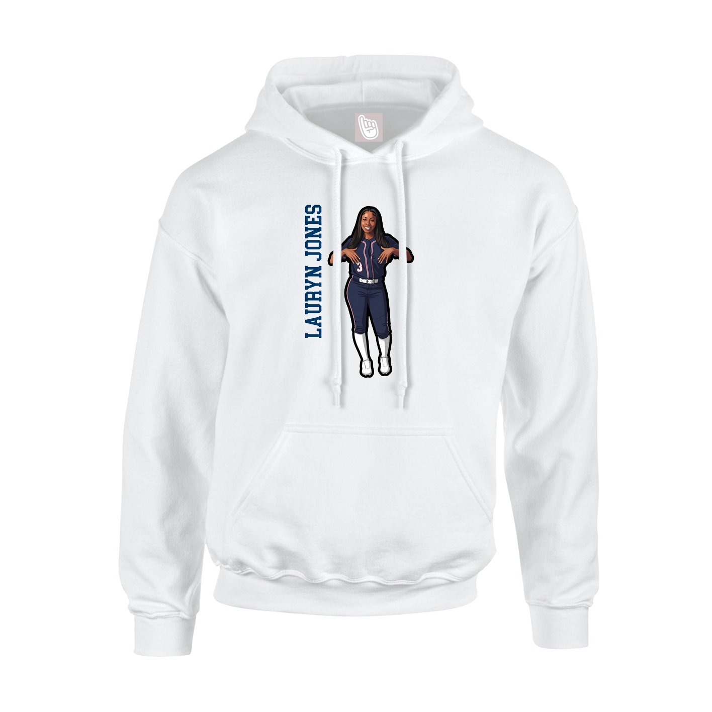 Hoodie — Name Vertical in White
