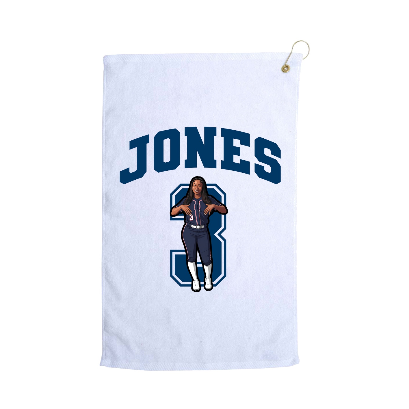 Golf Towel — Number in White