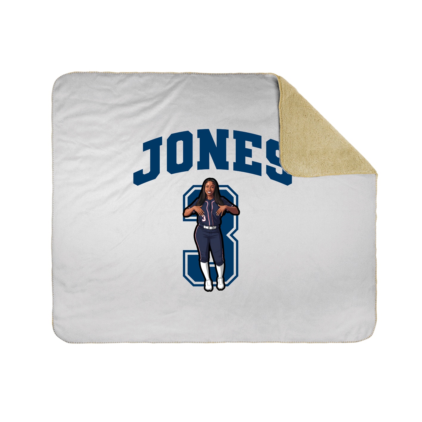 Throw Blanket — Number in White