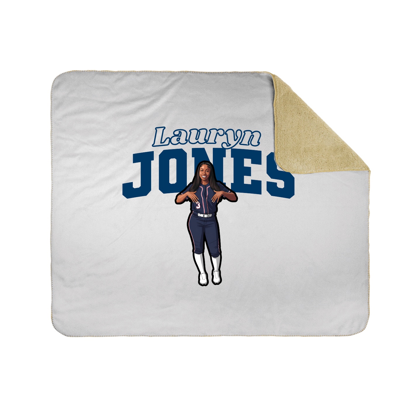 Throw Blanket — Name Arch in White
