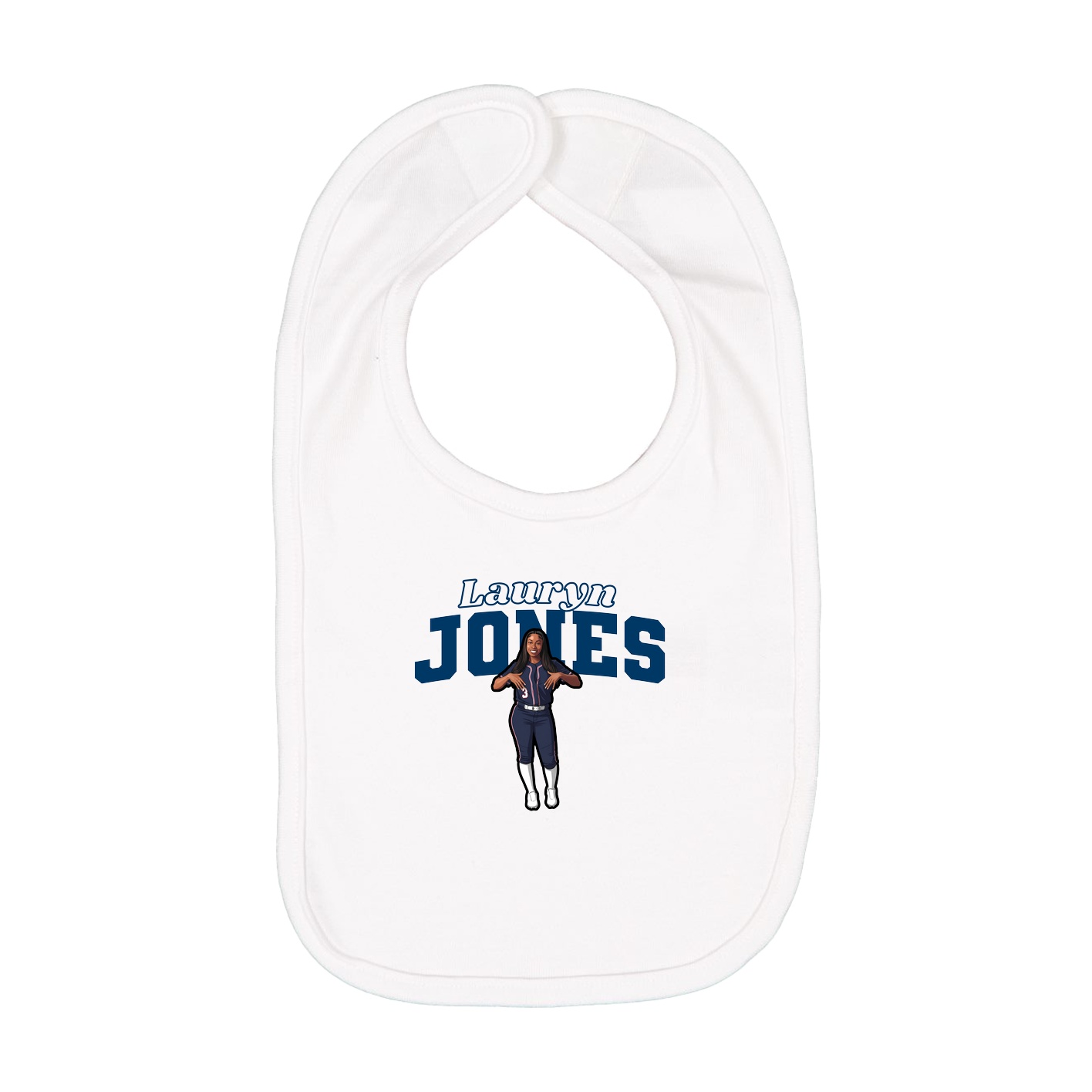 Infant Bib — Name Arch in White