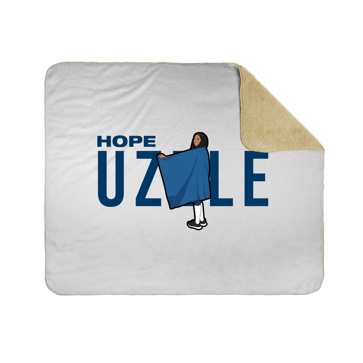 Throw Blanket — Player Name in White
