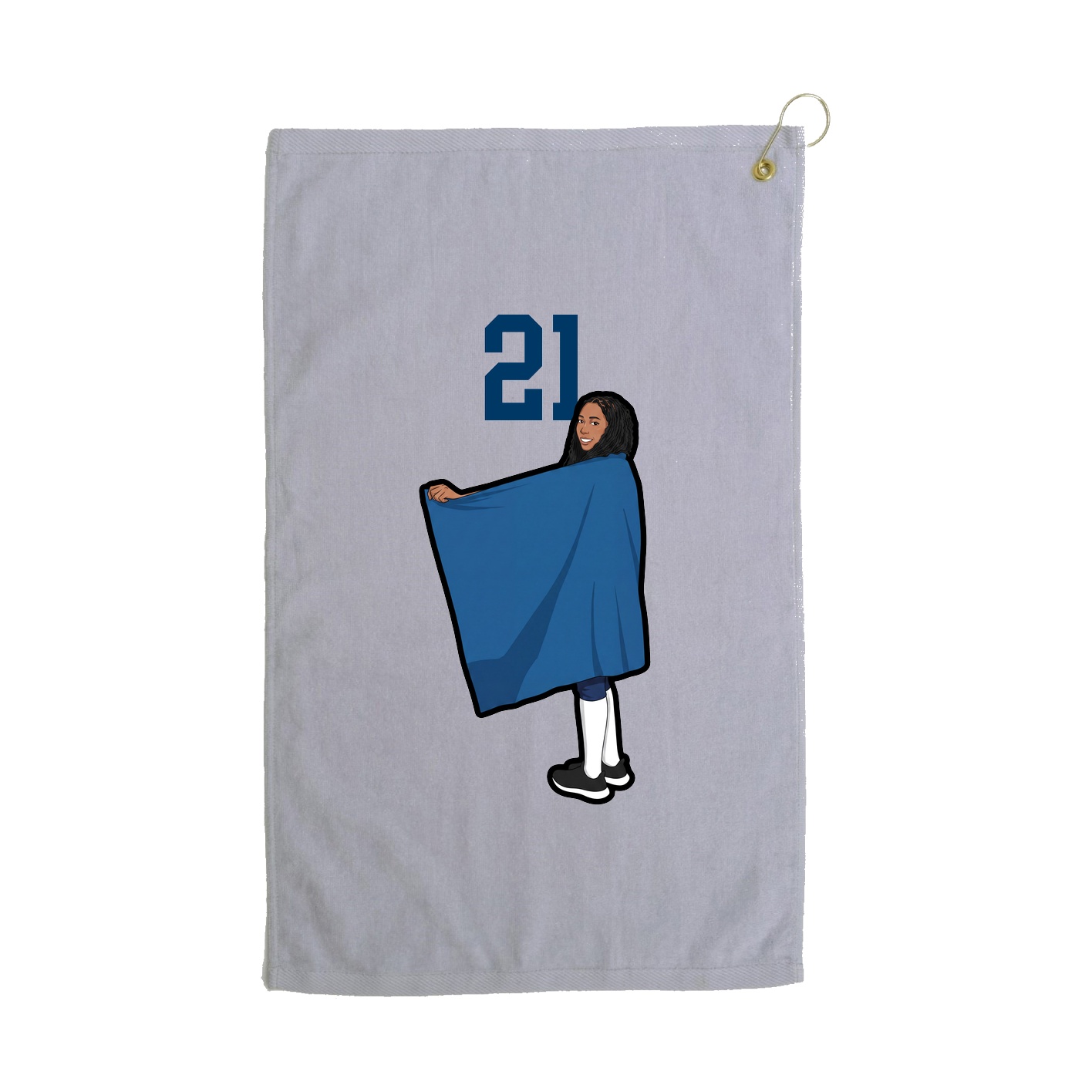 Golf Towel — Number Top in Grey