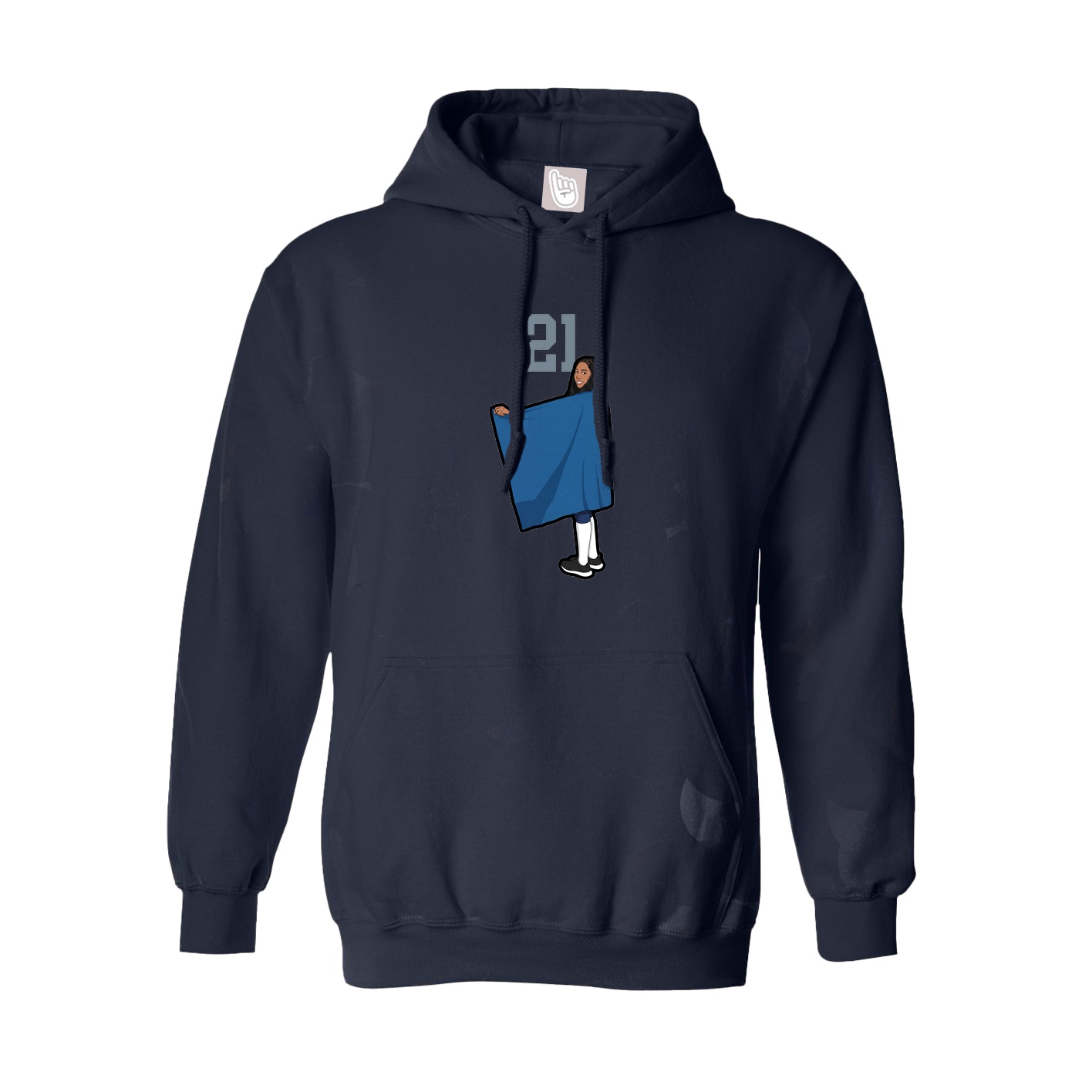 Hoodie — Number Top in Navy